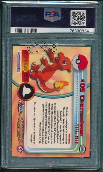 2000 Topps Chrome Pokemon TV #5 Charmeleon PSA 9