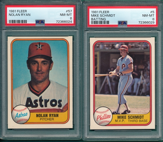 1981 Fleer Lot of (6) W/ Nolan Ryan PSA 