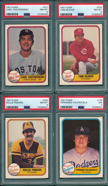 1981 Fleer Lot of (6) W/ Nolan Ryan PSA 