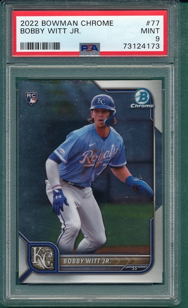 2022 Bowman Chrome #77 Bobby Witt Jr., PSA 9 *Rookie*