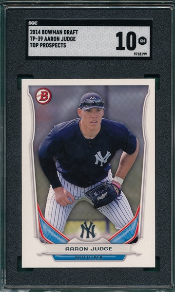 2014 Bowman Draft #TP-39 Aaron Judge SGC 10 *Gem Mint*