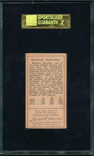 1911 T205 Mitchell Honest Long Cut SGC 70