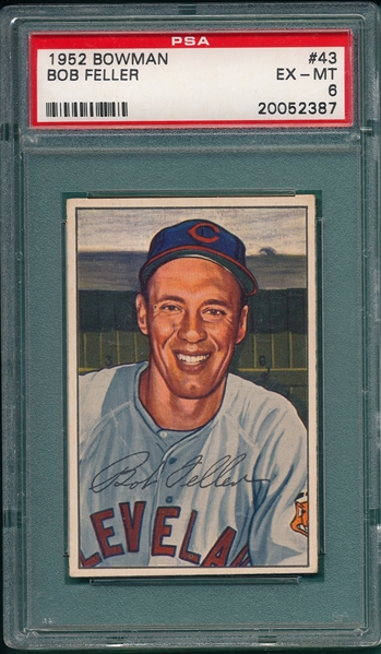 1952 Bowman #43 Bob Feller PSA 6