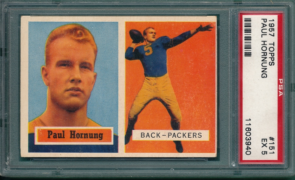 1957 Topps FB #151 Paul Hornung PSA 5 *Rookie*