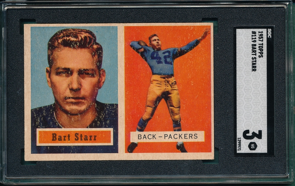 1957 Topps FB #119 Bart Starr SGC 3 *Rookie*