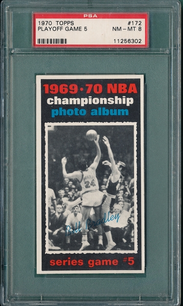 1970-71 Topps Basketball #172 Series Game #5 W/ Bradley, PSA 8