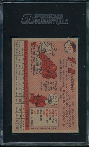 1958 Topps #178 Ted Kluszewski SGC 84