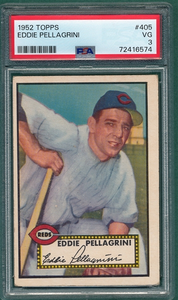 1952 Topps #405 Eddie Pellagrini PSA 3 *Hi #*