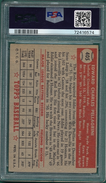 1952 Topps #405 Eddie Pellagrini PSA 3 *Hi #*