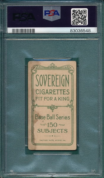 1909-1911 T206 Walsh Sovereign Cigarettes PSA 2