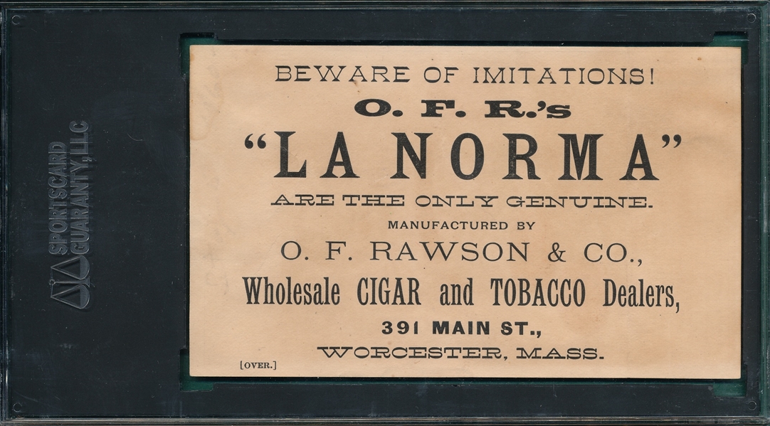 1880s H804-7 The Hero of a Home Run, Merchants LA NORMA CIGAR, SGC Authentic