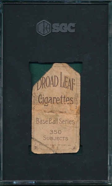 1909-1911 T206 Delehanty, Frank, Broad Leaf Cigarettes SGC Authentic