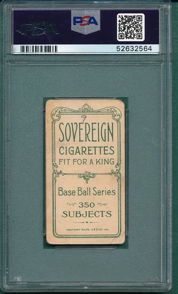 1909-1911 T206 Stahl, No Glove, Sovereign Cigarettes PSA 1.5 (MK)