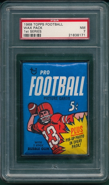 1968 Topps Football Series 1 Wax Pack PSA 7