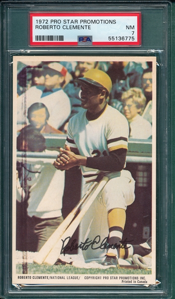 1972 Pro Star Promotions Roberto Clemente PSA 7