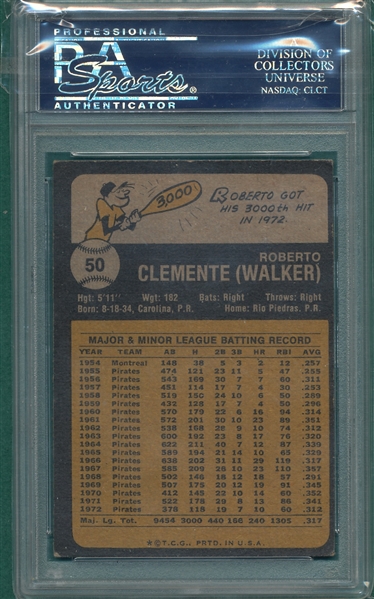 1973 Topps #50 Roberto Clemente PSA 5