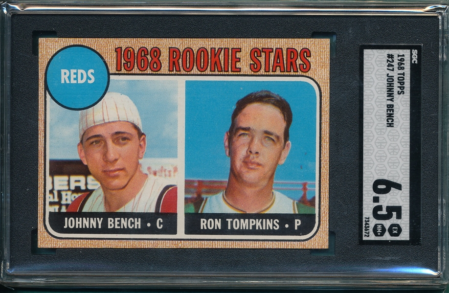 1968 Topps #247 Johnny Bench SGC 6.5 *Rookie*