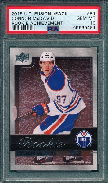 2015 UD Fusion ePack #R1 Connor McDavid, Rookie Achievemant, PSA 10 *GEM MINT*