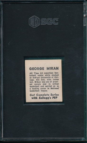 1948 Kellogg's Pep George Mikan SGC 4 *Rookie*