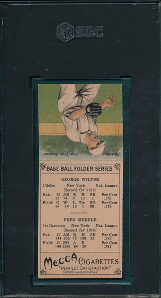 1911 T201 Wiltse/Merkle Mecca Cigarettes SGC 4