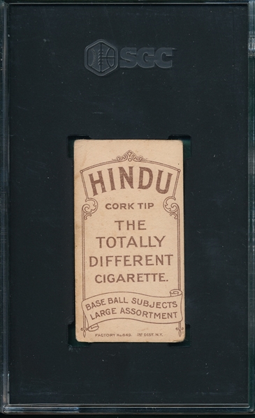 1909-1911 T206 McIntyre, Brooklyn, Hindu Cigarettes SGC 3