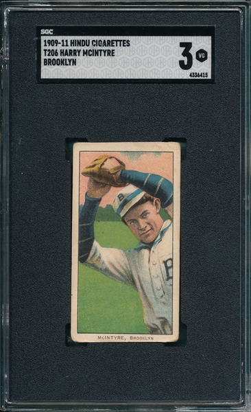 1909-1911 T206 McIntyre, Brooklyn, Hindu Cigarettes SGC 3