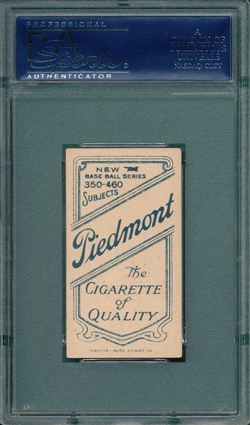 1909-1911 T206 Snodgrass, Catching, Piedmont Cigarettes PSA 6