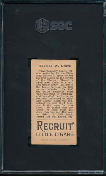 1912 T207 Leach Recruit Little Cigars SGC 1