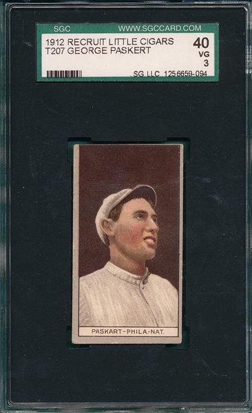 1912 T207 Paskert Recruit Little Cigars SGC 40