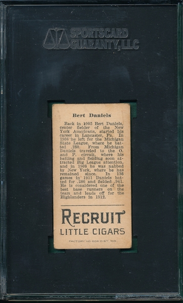 1912 T207 Daniels Recruit Little Cigars SGC 30