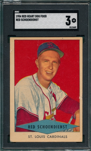 1954 Red Heart Red Schoendienst SGC 3