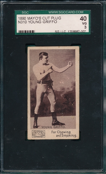 1890 N310 Boxing Young Griffo Mayo's Cut Plug SGC 40 