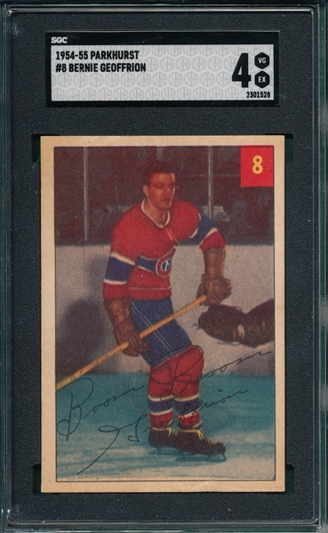 1954-55 Parkhurst #8 Bernie Geoffrion SGC 4