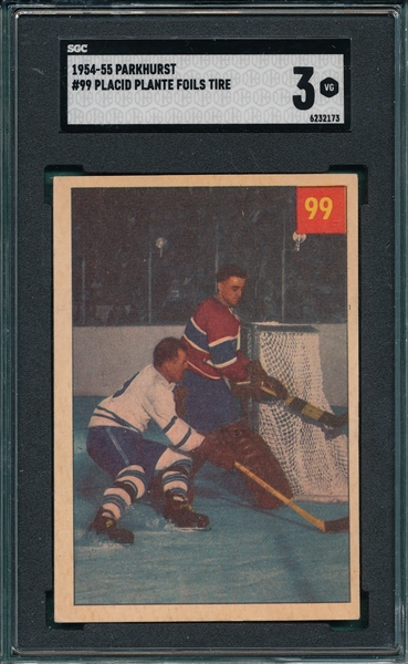 1954-55 Parkhurst #99 Placid Plante Foils Tireless Teeder SGC 3