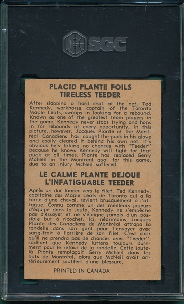 1954-55 Parkhurst #99 Placid Plante Foils Tireless Teeder SGC 3