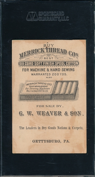 1886 Merrick Thread Co., President & Mrs. Cleveland, SGC 20