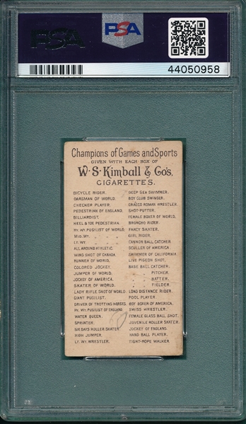 1887 N184 Thomas H. Humphrey, Kimball Champions PSA 2 (MK)