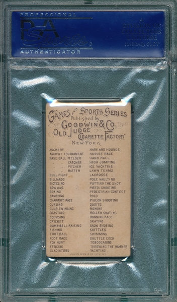 1889 N165 Shuttle Cock, Games & Sports, Goodwin & Co. PSA 4