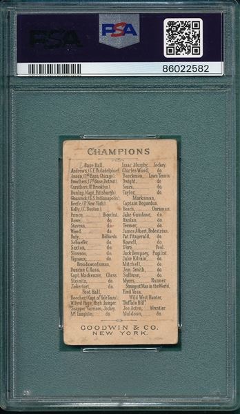 1888 N162 W. Byrd Page, Goodwin Champions PSA 1 (MK)