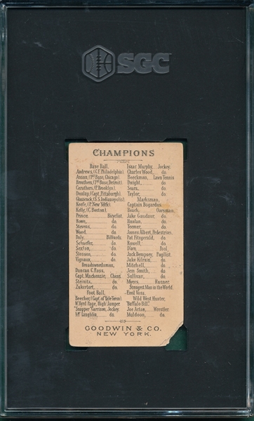 1888 N162 Rowe Goodwin Champions SGC Authentic