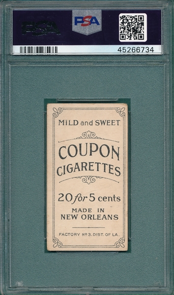 1914 T213-2 Dode Paskert, Philadelphia, Coupon Cigarettes, PSA 1.5