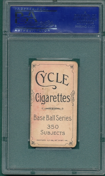 1909-1911 T206 Casey Cycle Cigarettes PSA 3