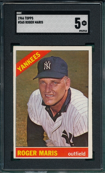 1966 Topps #365 Roger Maris SGC 5