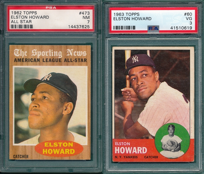 1962/63 Topps Elston Howard, Lot of (2) PSA