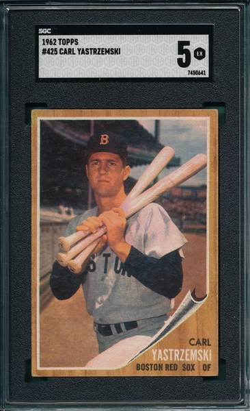 1962 Topps #425 Carl Yastrzemski SGC 5