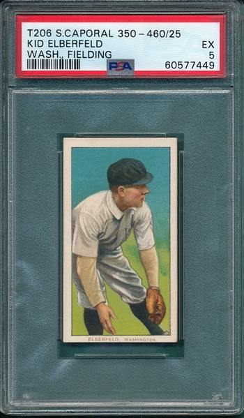 1909-1911 T206 Elberfeld, Fielding, Sweet Caporal Cigarettes PSA 5 *Factory 25*