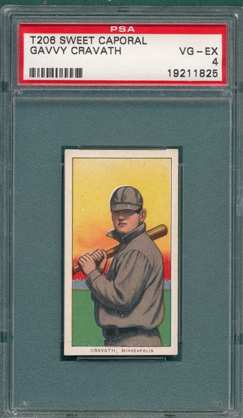 1909-1911 T206 Cravath, Sweet Caporal Cigarettes PSA 4 