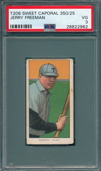 1909-1911 T206 Freeman, Sweet Caporal Cigarettes PSA 3 *Factory 25*