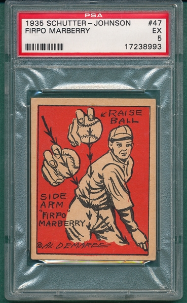 1935 Schutter-Johnson #47 Firpo Marberry PSA 5