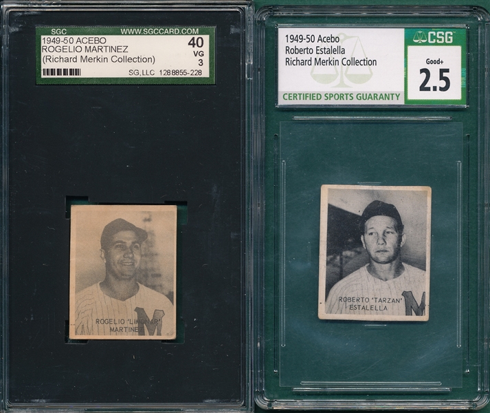 1949-50 Acebo Estalella & R. Martinez, Lot of (2), CSG & SGC